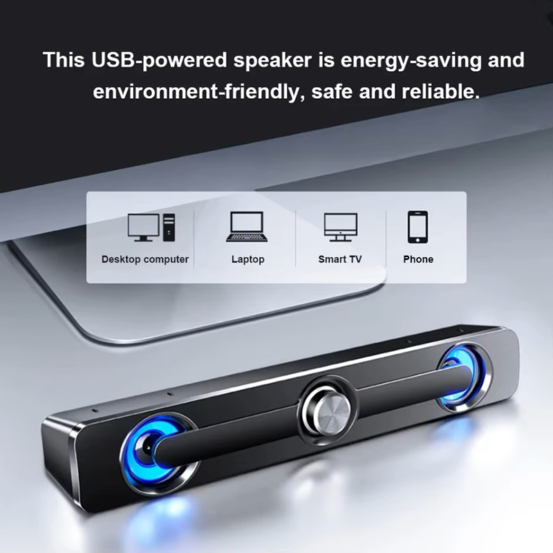 Audio Music Player Pc - Caixa De Som Wired Speaker Soundbar