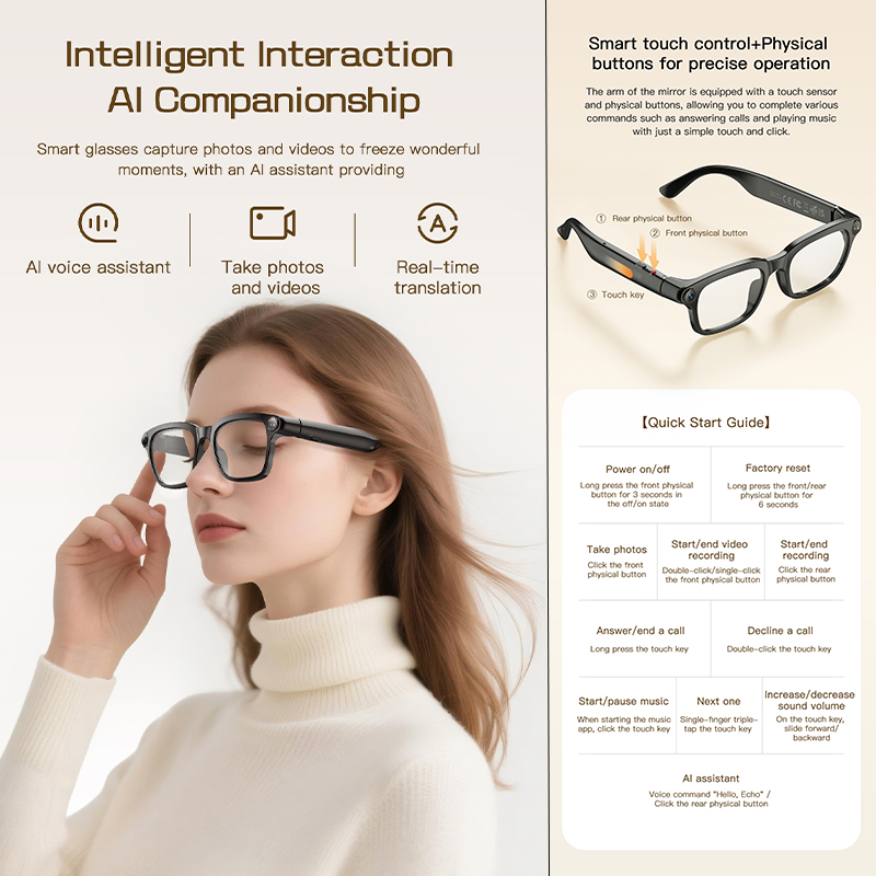 New AI Smart Glasses 800W HD C - огляд і ціна Audio Music To Video Ai
