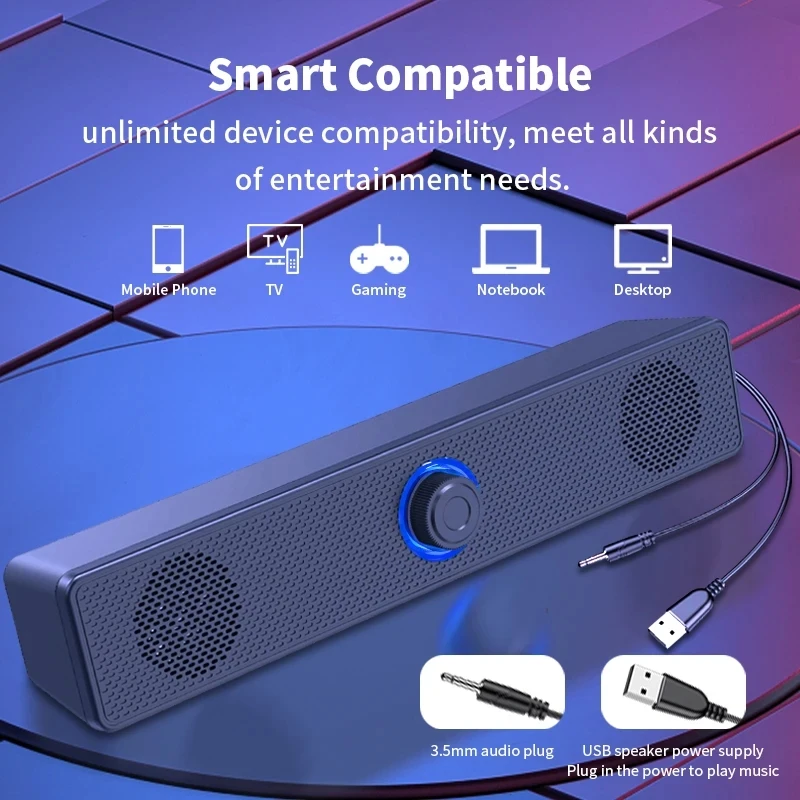 Soundbar Computer PC TV Laptop - огляд і ціна Audio Music Player Pc