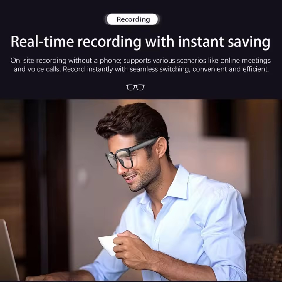 M02S AI Smart Glasses 8MP Came - огляд і ціна Audio Music To Video Ai