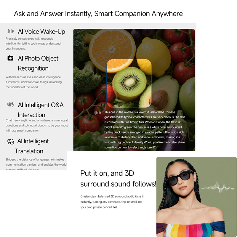 2026 AI smart Glasses HD 800W  - огляд і ціна Audio Music To Video Ai