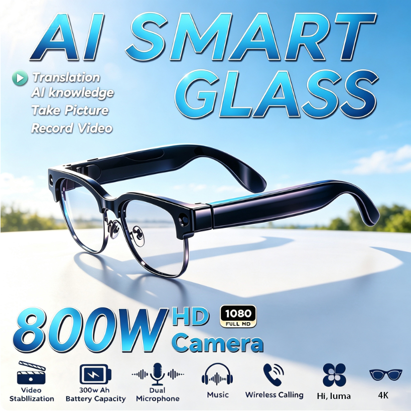 800W HD Pixel Smart Glasses Me - огляд і ціна Audio Music To Video Ai