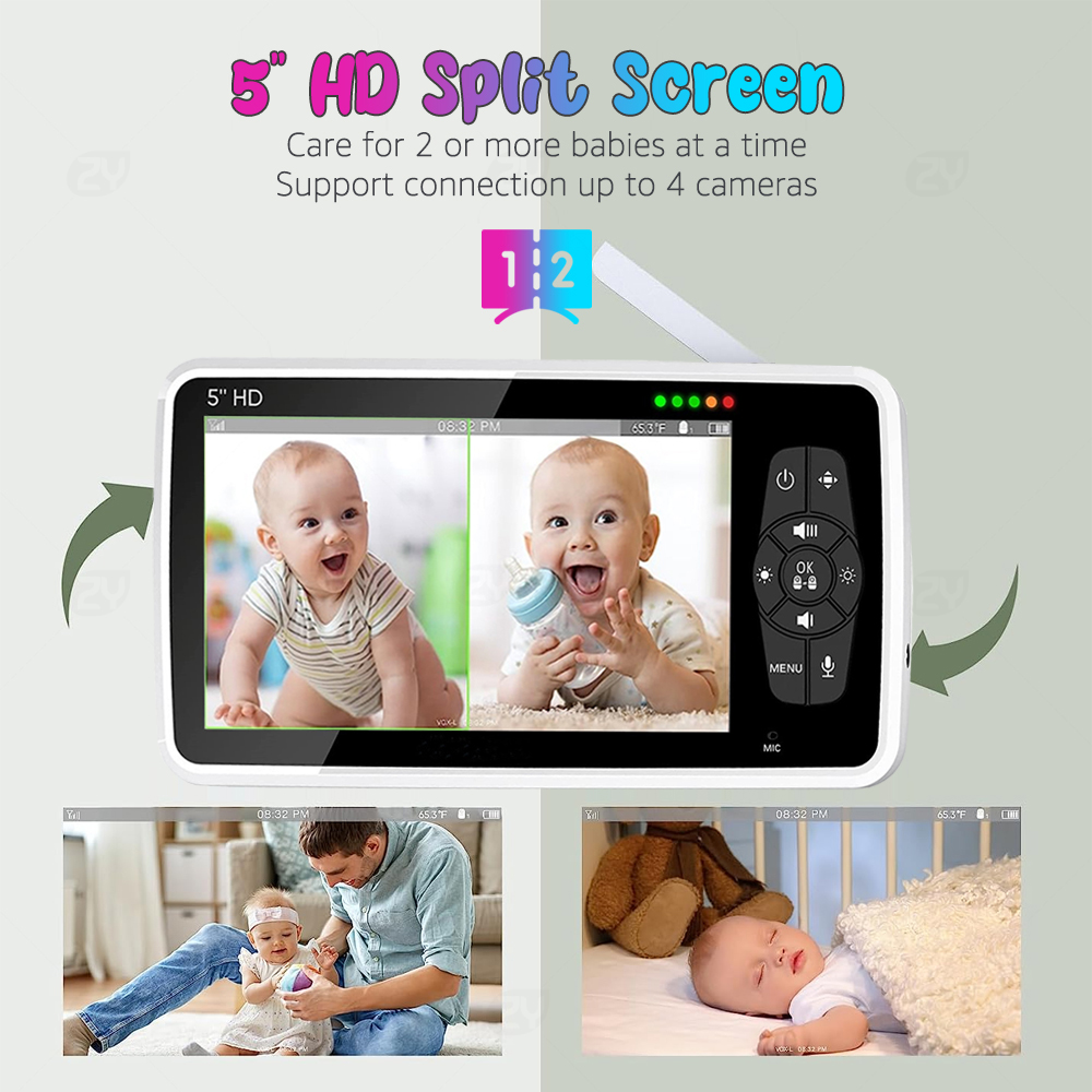 5''Video Baby Monitor with 2 C - огляд і ціна Audio Detect Music